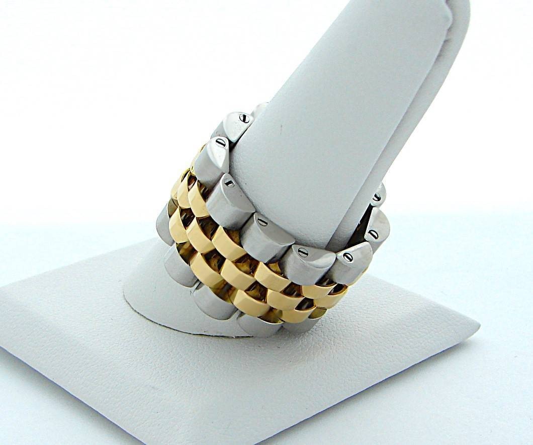 ROLEX STAINLESS & 18K GOLD JUBILEE LINK RING 15.5 MM ORIGINAL