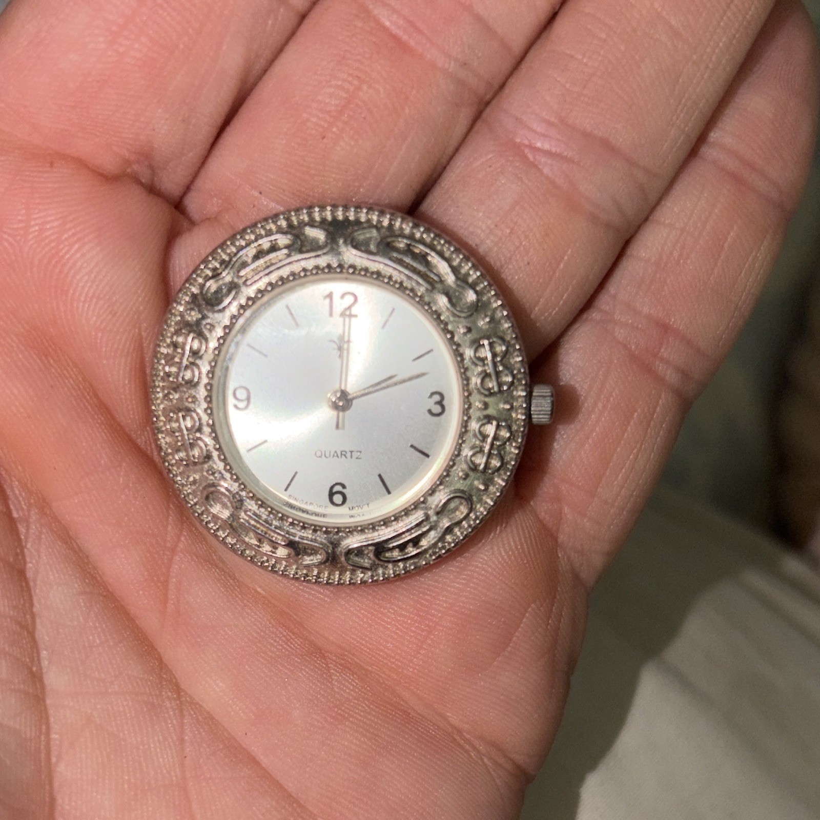 Silver-Tone Stainless Steel Quartz Watch Case w/ Stainless Steel Back, 14112 101