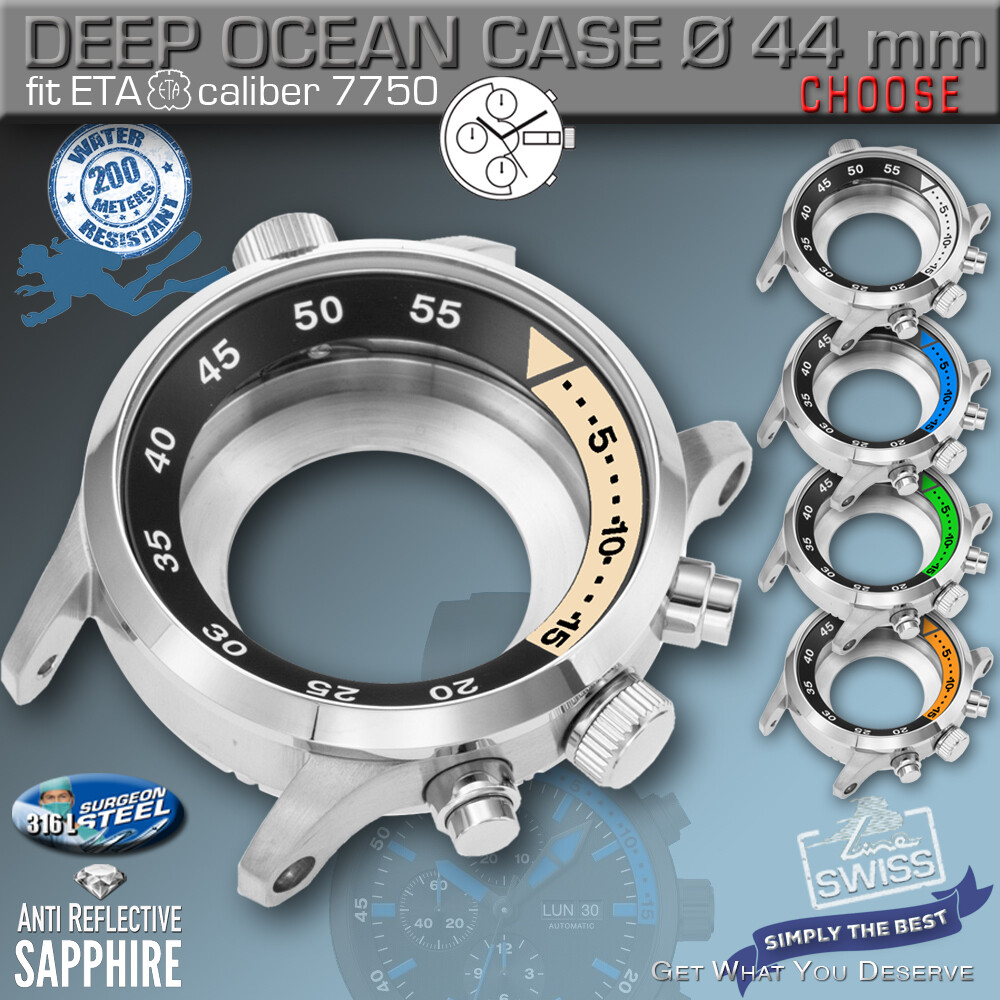 WATCH CASE DEEP OCEAN FOR MOVEMENT ETA VALJOUX 7750, ST-ST, 44 MM, SUBMARINE