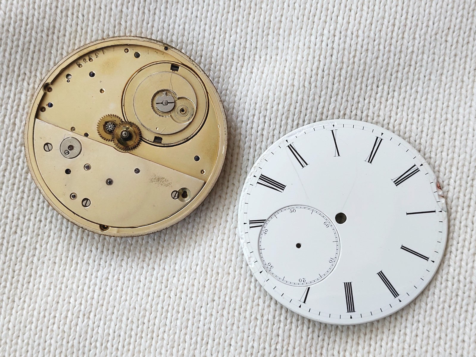 Pocket chronometer movement key winding 1890