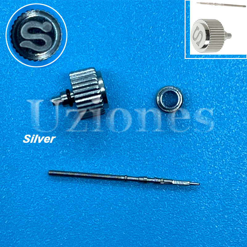 For SKX007 SKX009 Series NH35 NH35A NH36 NH36A Movement Watch Crown &Stem Silver