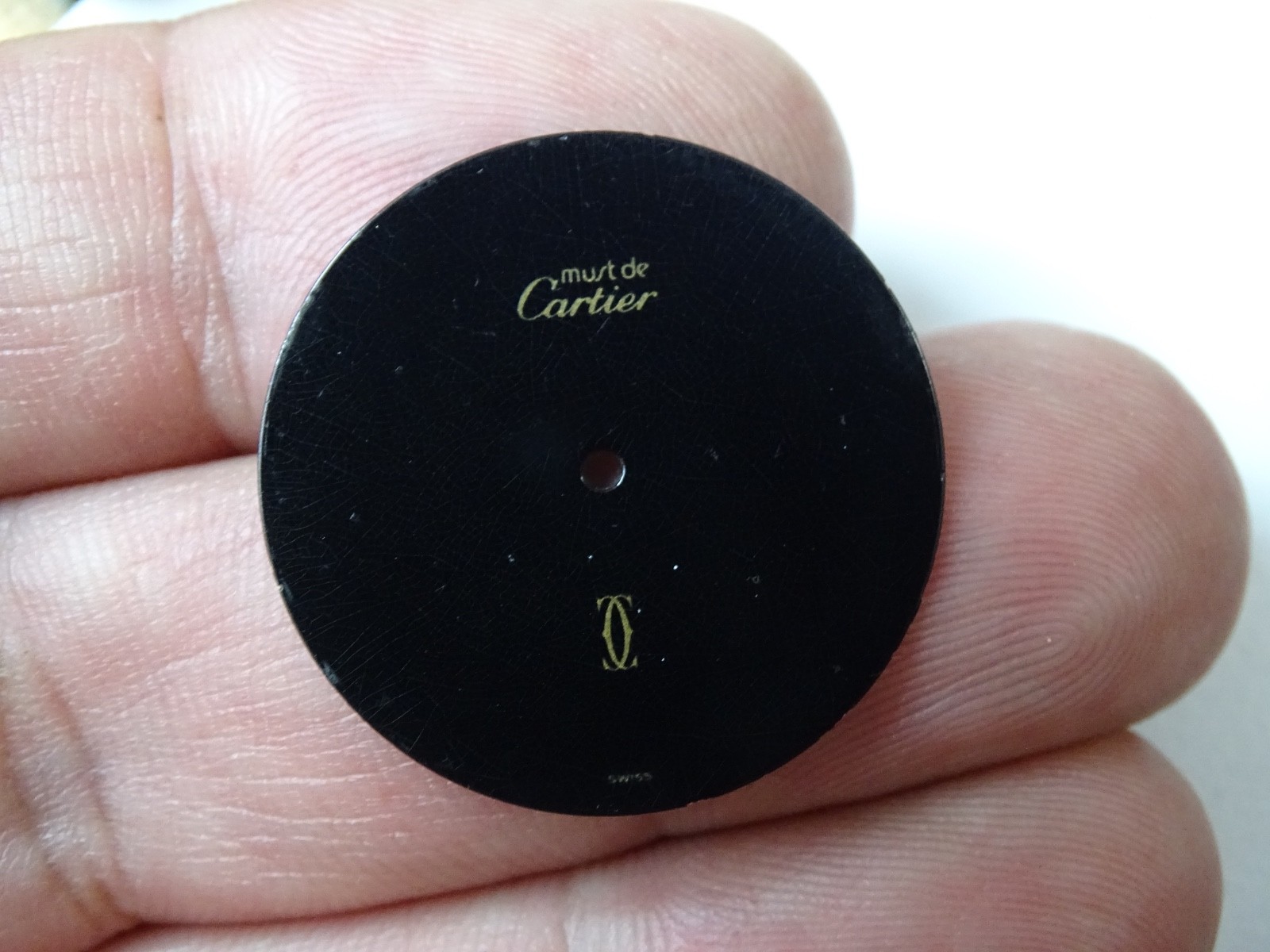 Must de Cartier Vendome Black Dial Quartz Original 26mm