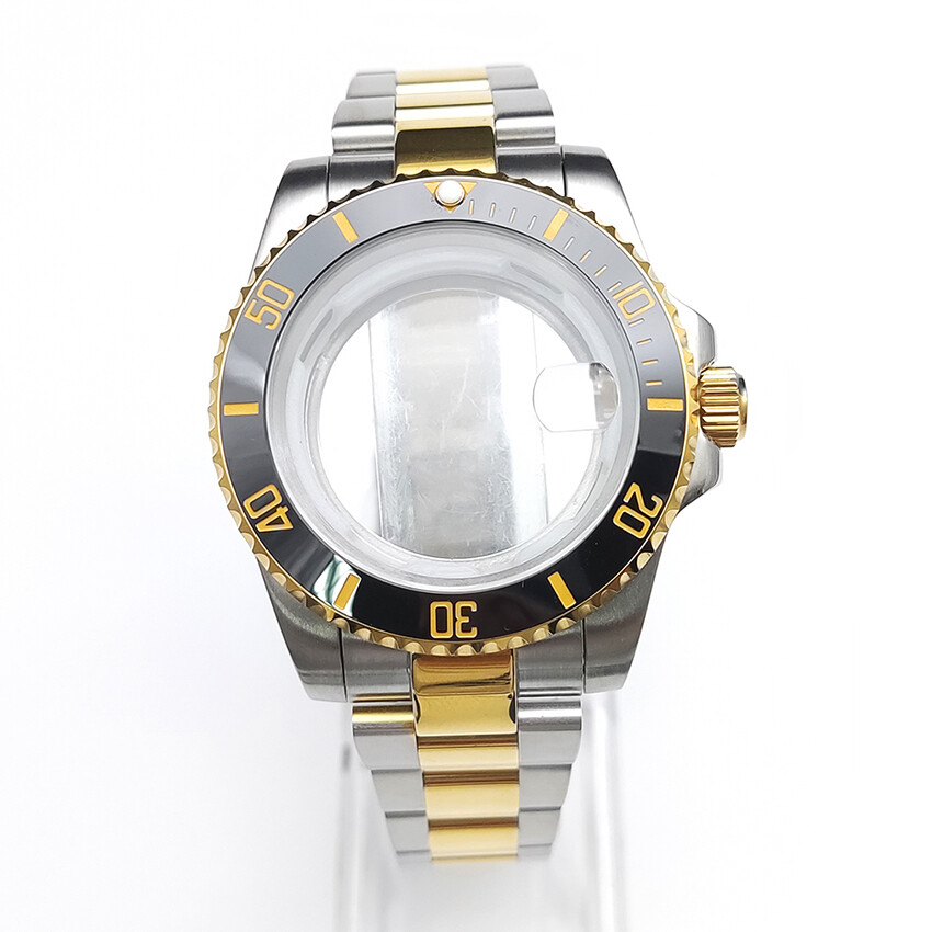 Steel Watch Case Strap Set Mineral Glass for NH35/NH36 8215 Mechanical Movement