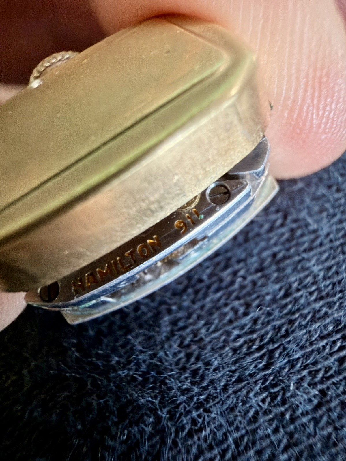 Vintage HAMILTON 911 Movement 17 Jewels From 14k Gold Watch for parts or repair