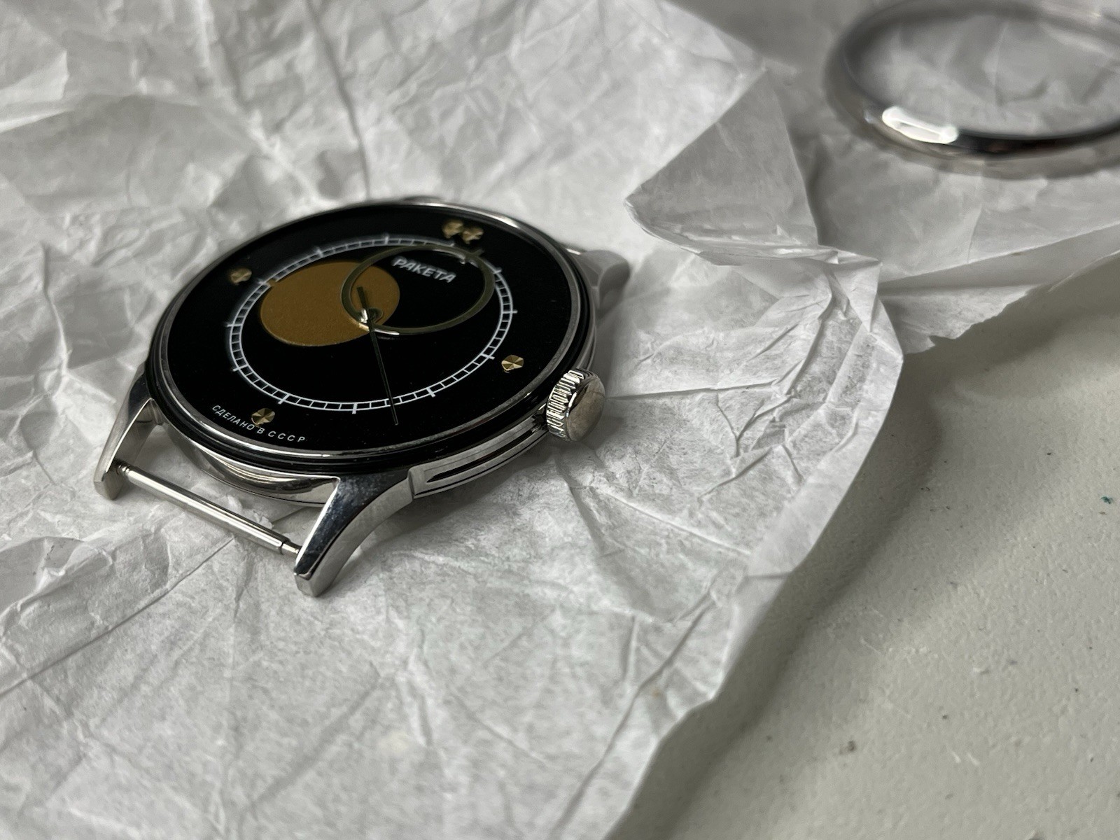 Raketa Copernicus Marriage Watch Parts Set – Case Dial Hands – No Movement