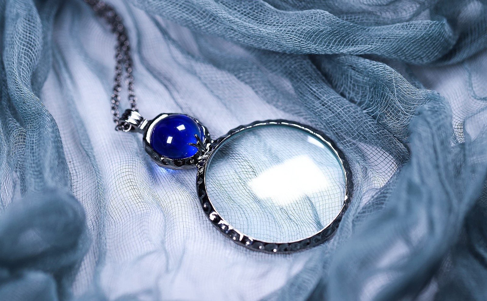 Magnifying Glass Necklace,Jiulory 10x Long Chain Glass Lens Magnifier Mama Ne…