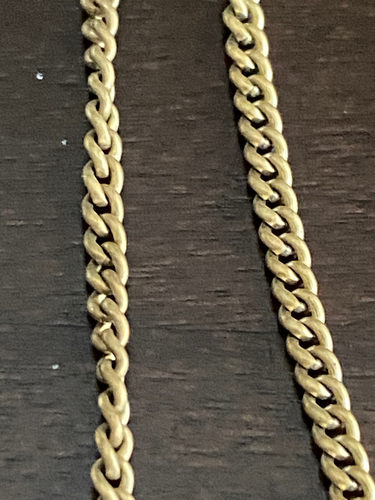 VINTAGE 14 INCH YELLOW GOLD FILLED POCKET WATCH CHAIN, 3.30MM WIDE CURB STYLE