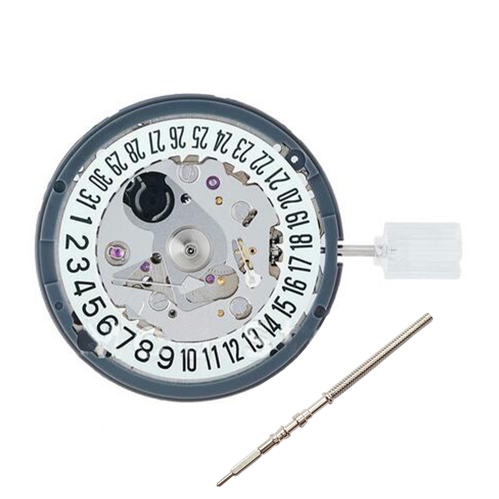 24 jewels Automatic Watch Movement Watch Stem Crown Date at 6 For NH35A