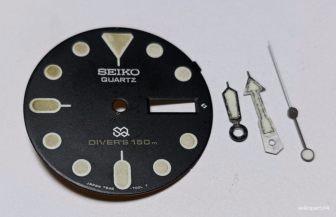 GENUINE SEIKO BLACK DIAL SET HANDS PATINA SEIKO DIVERS 7548-7000 7548-7009