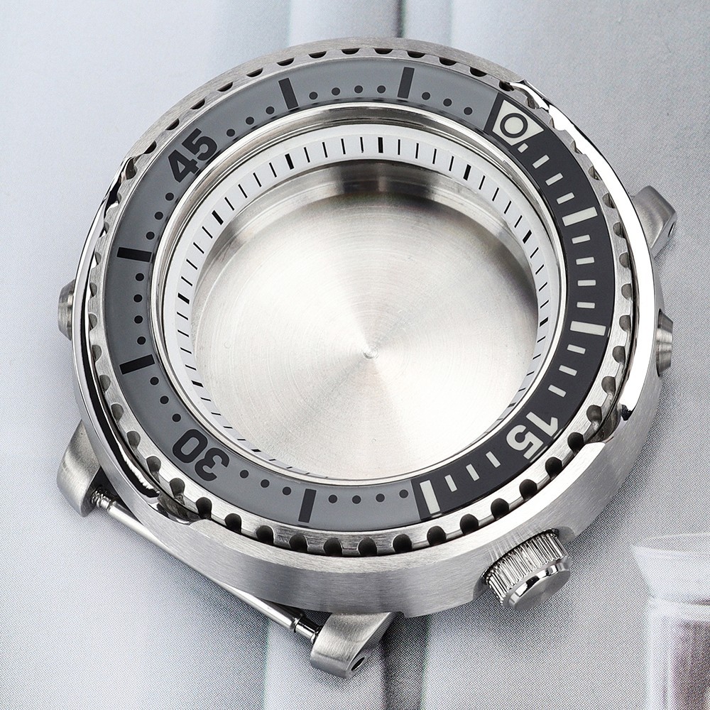 43.3mm Diver Watch Case Sapphire Luminous Bezel tuna Mod For Seiko NH35 Movement