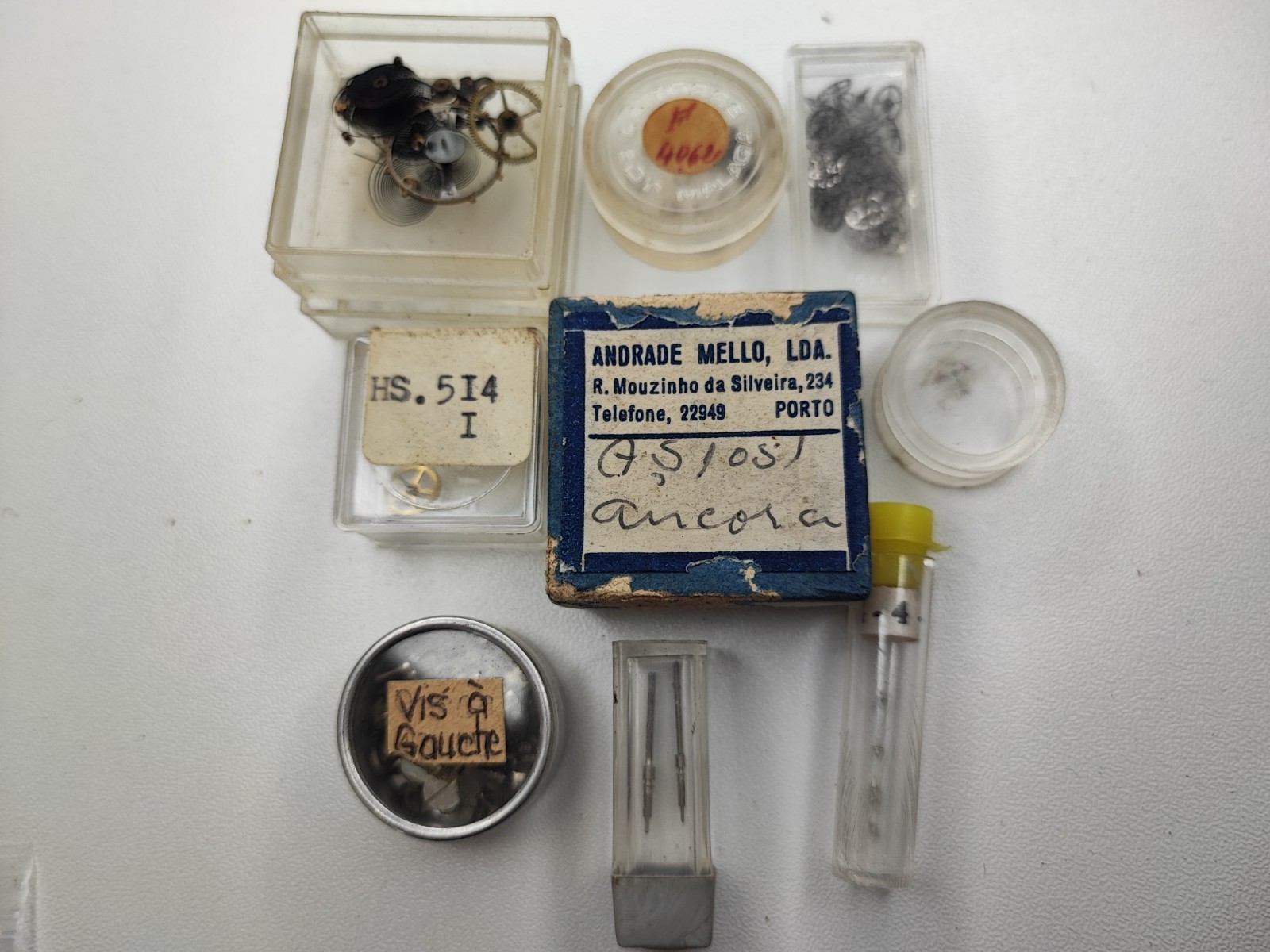 Mix watch parts stem, vis, wheels, balance, F4062, as 1051, HS.514, others(rust)