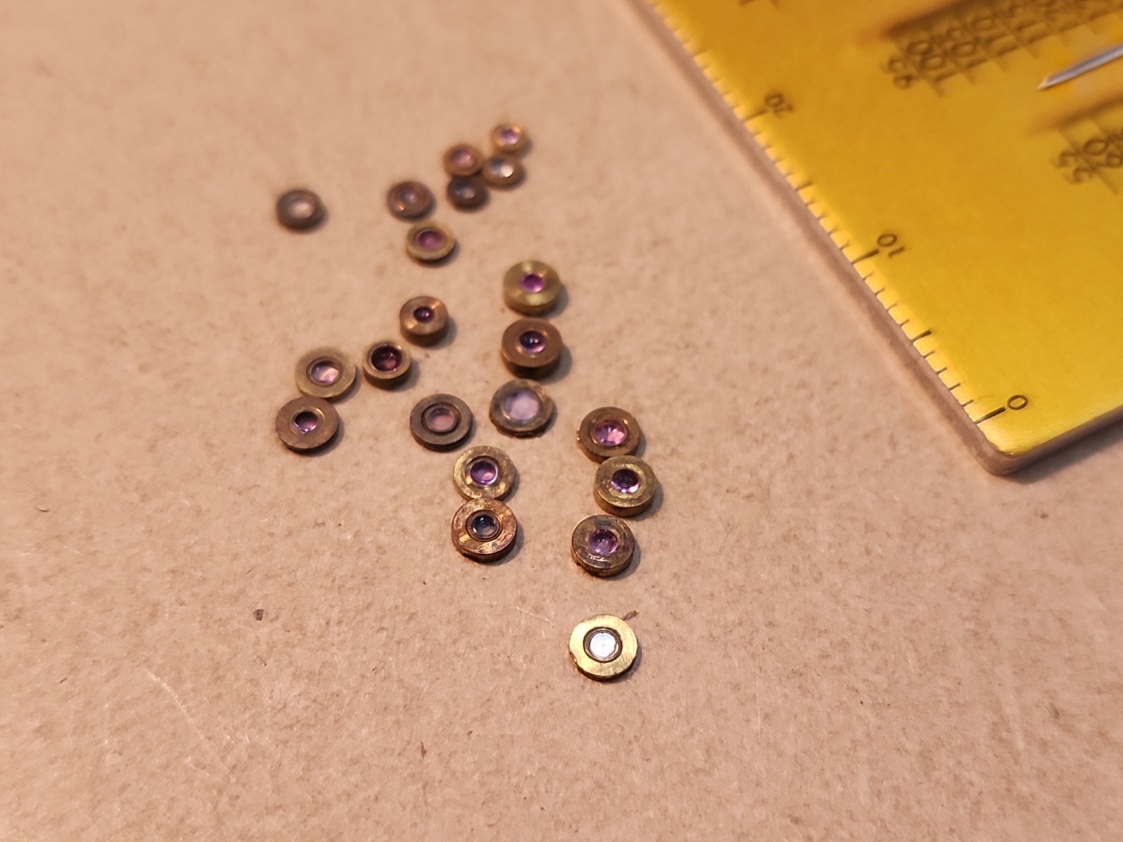 Lot Of 21 Mixed American Pocket Watch Cap Jewels Endstones Parts Spares