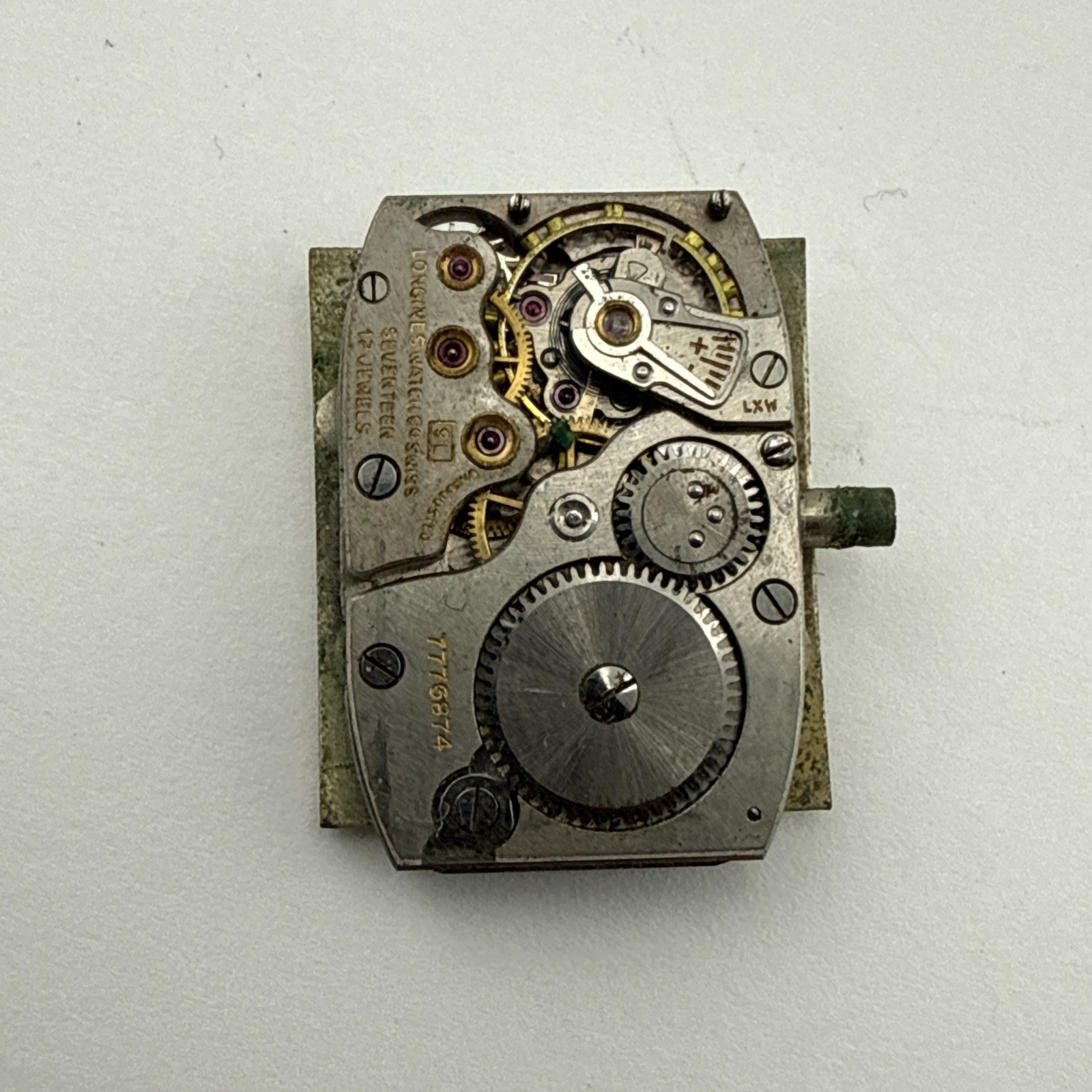 Vintage Longines Manual Wind 17J 9L Wrist Watch Movement For Parts Sold As Is