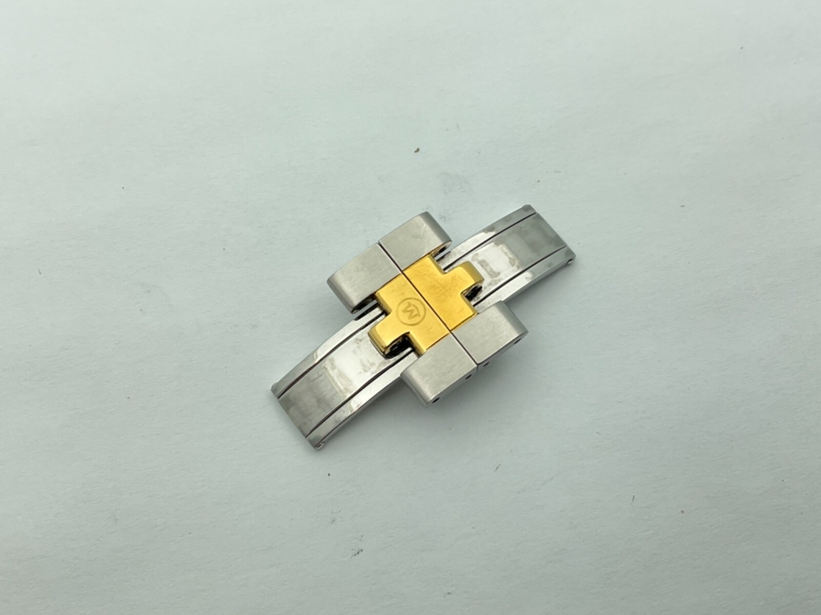 Movado case back # 07 1 19 1264 Stainless Steel and Gold Tone Clasp 20mm