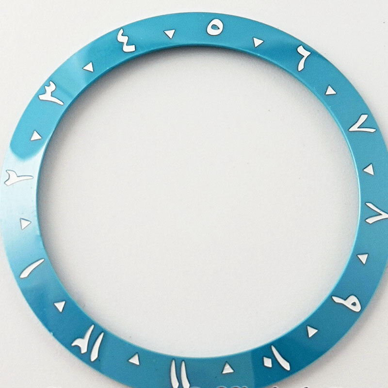 Sky Blue Slope Ceramic Bezel Insert 38mm*30.6mm High quality fit 40mm NH35 Watch