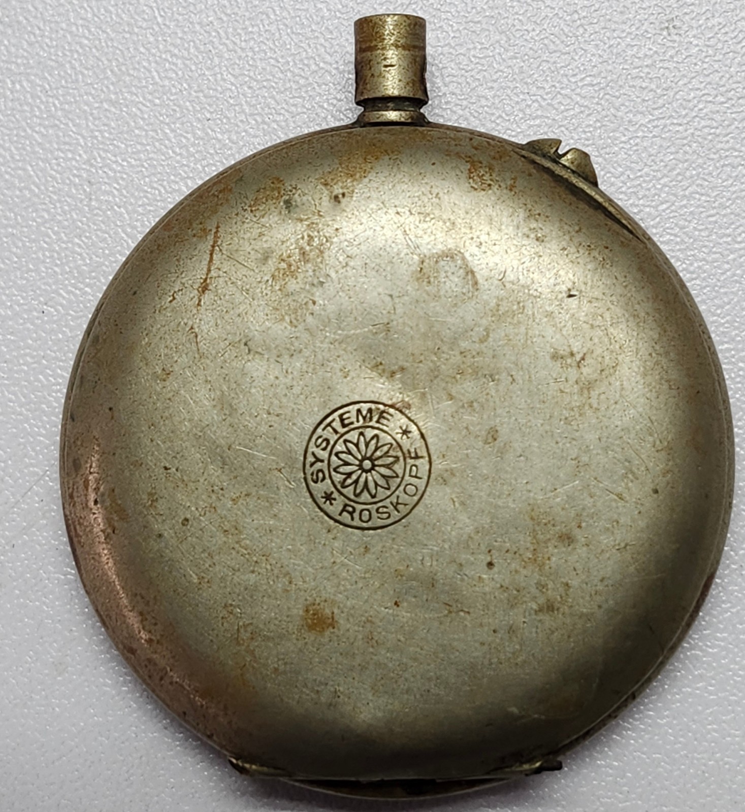 Systeme Roskopf Pocket Watch Movement Case Salvage Parts Repair As Is