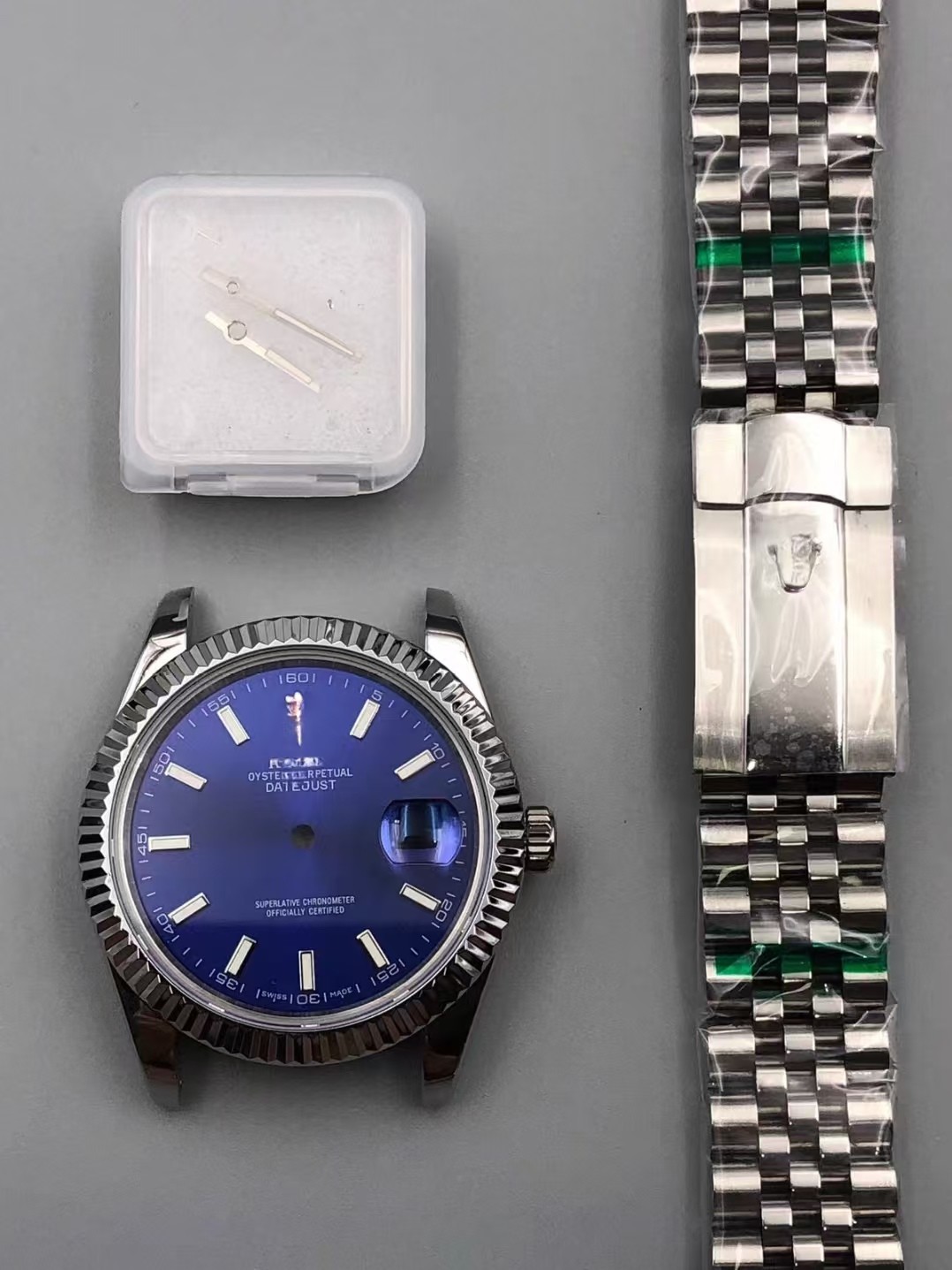 DIY Watch Part Kit for Datejust 2824 41mm Watch Case+Dial+Hands+Steel Strap