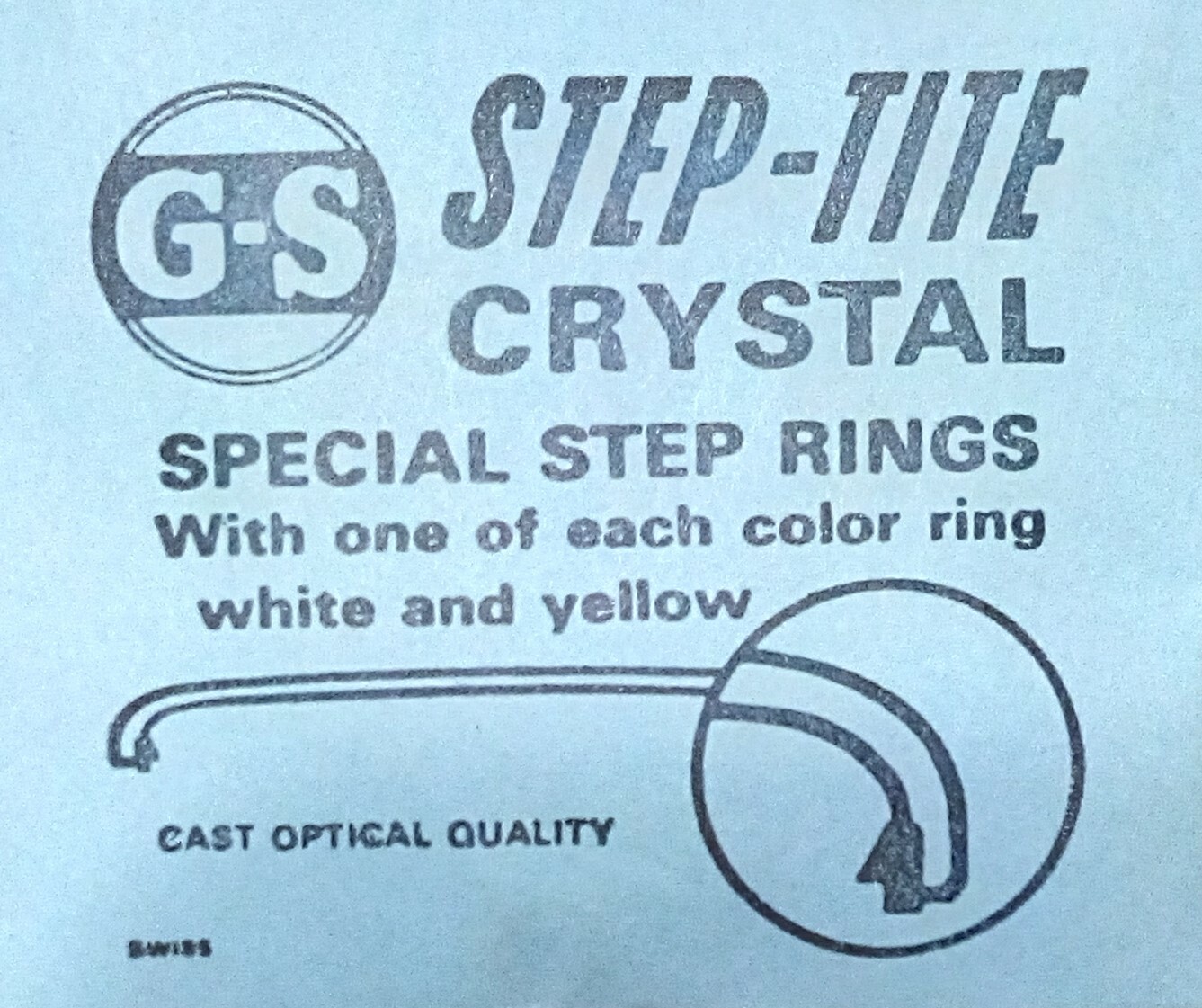 GS ST Step-Tite Watch Crystal 24.8mm – 34.6mm w/ White and Yellow rings