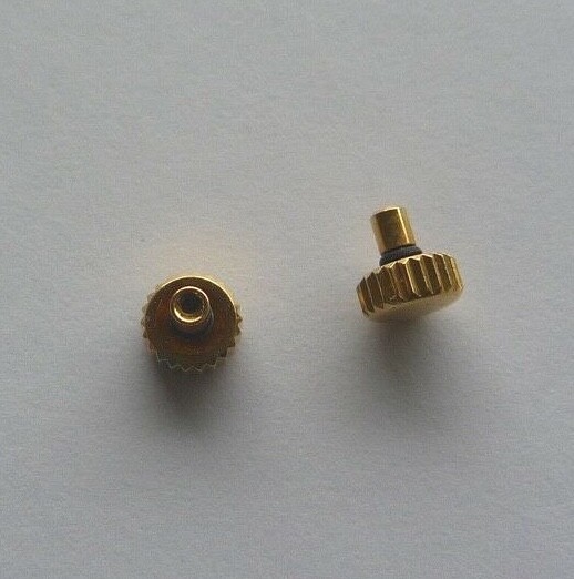 New Piaget Polo strap model yellow gold water res. crown 3.25mm for 0.8mm stem.