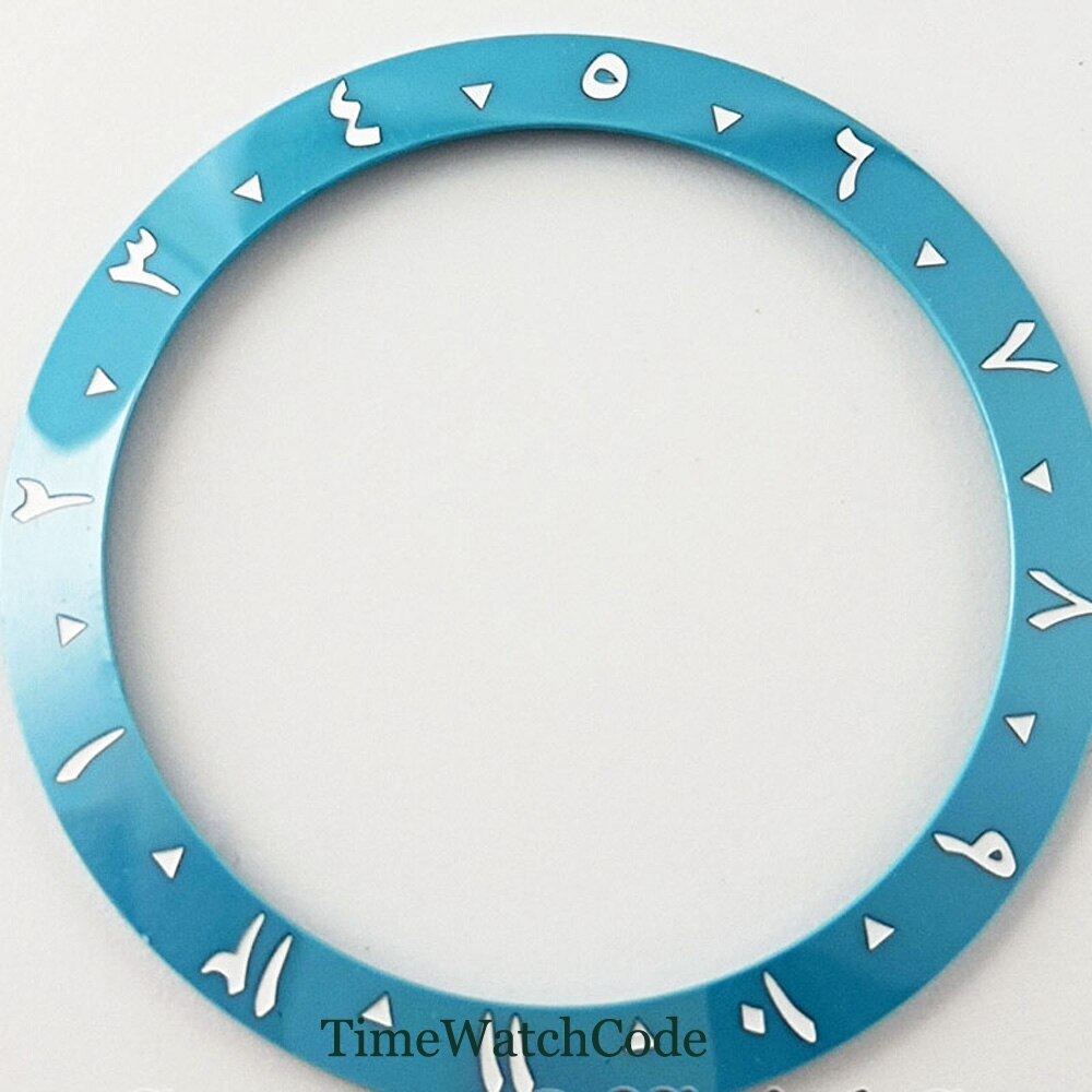 Sky Blue Sloped Bezel Insert Ceramic Watch Ring 38mm*30.6mm Fit Bliger Tandorio