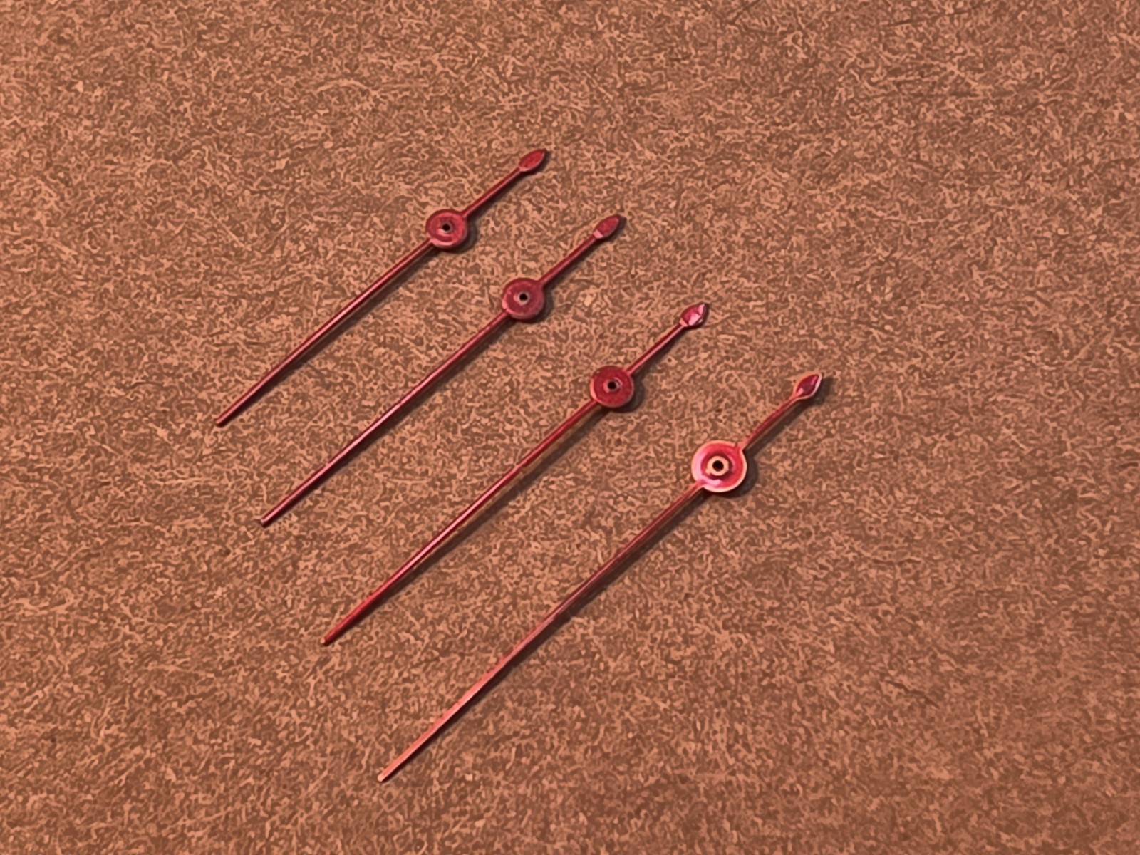 Lot Of 4 Mixed Vintage NOS Red Painted Sweep Seconds Center Second Hands
