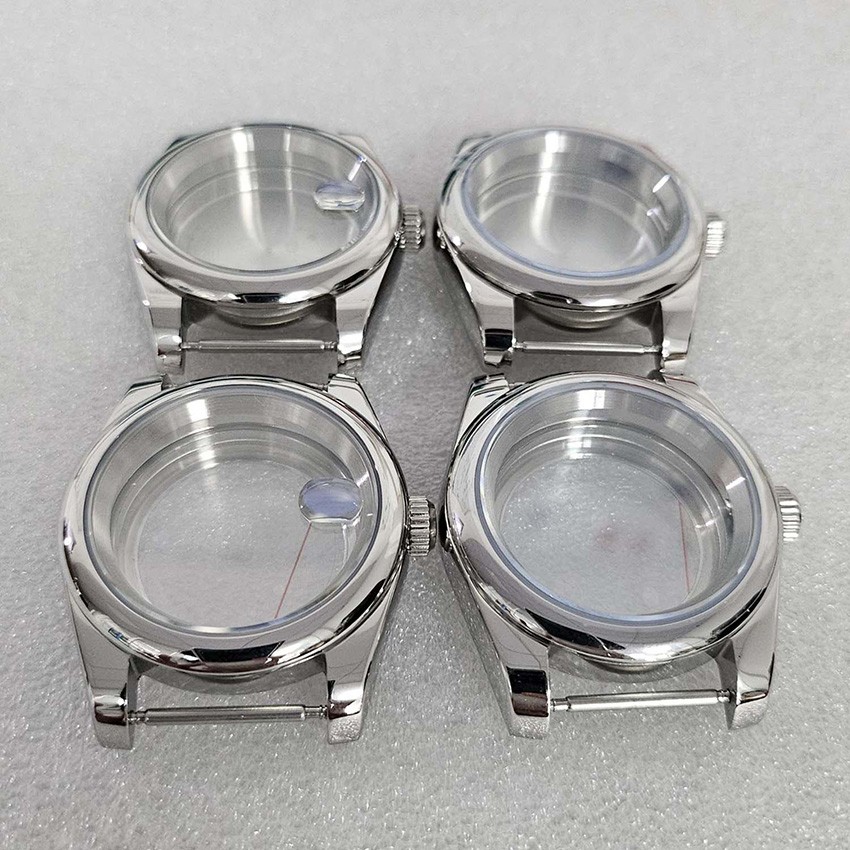 Steel Watch Case Transparent/Dense Base w/ Sapphire Glass For NH35/NH36 Movement
