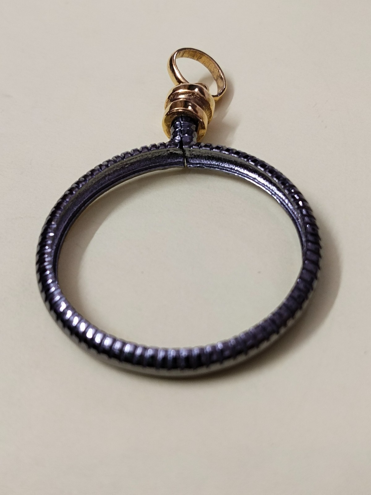925 Sterling Silver Round Adjustable Bezel Pendant Blank: Coin Connector Setting