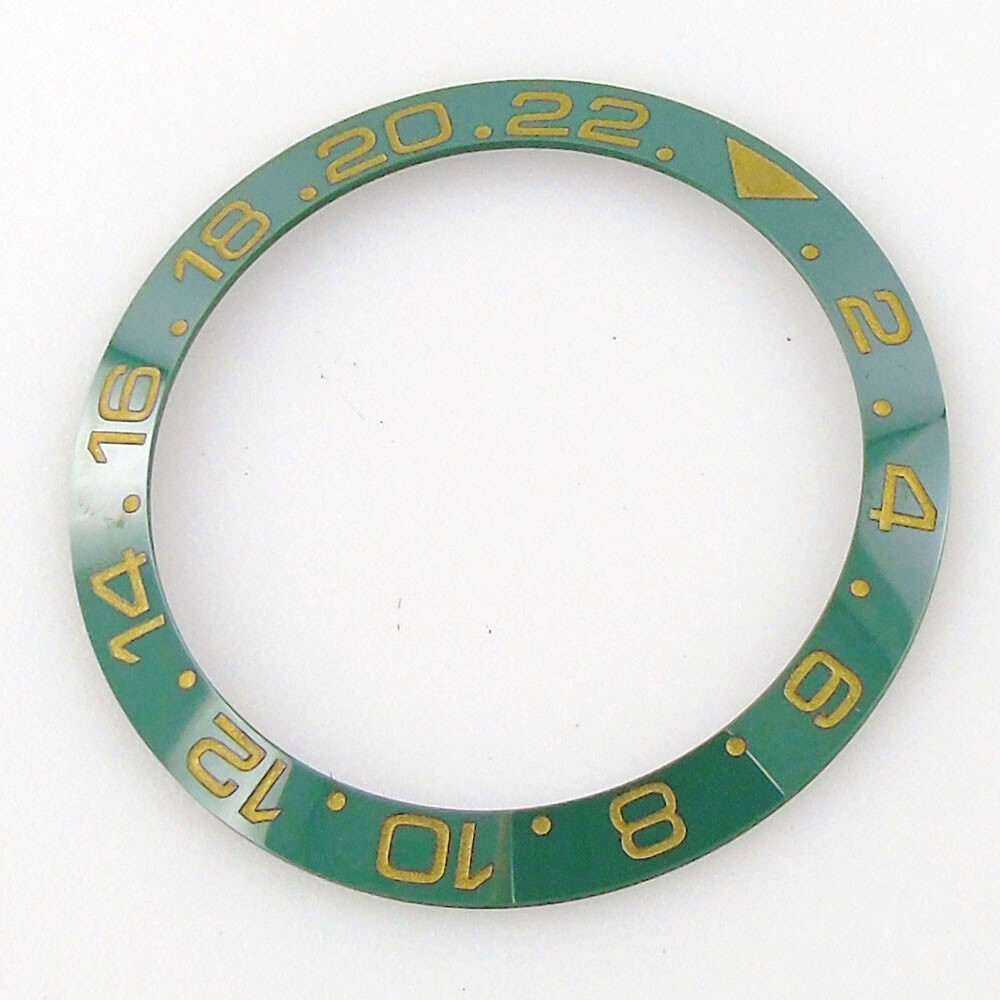 38mm*30.6mm Sloping Ceramic Green Watch Bezel Insert Fit for 40mm Watch Cases
