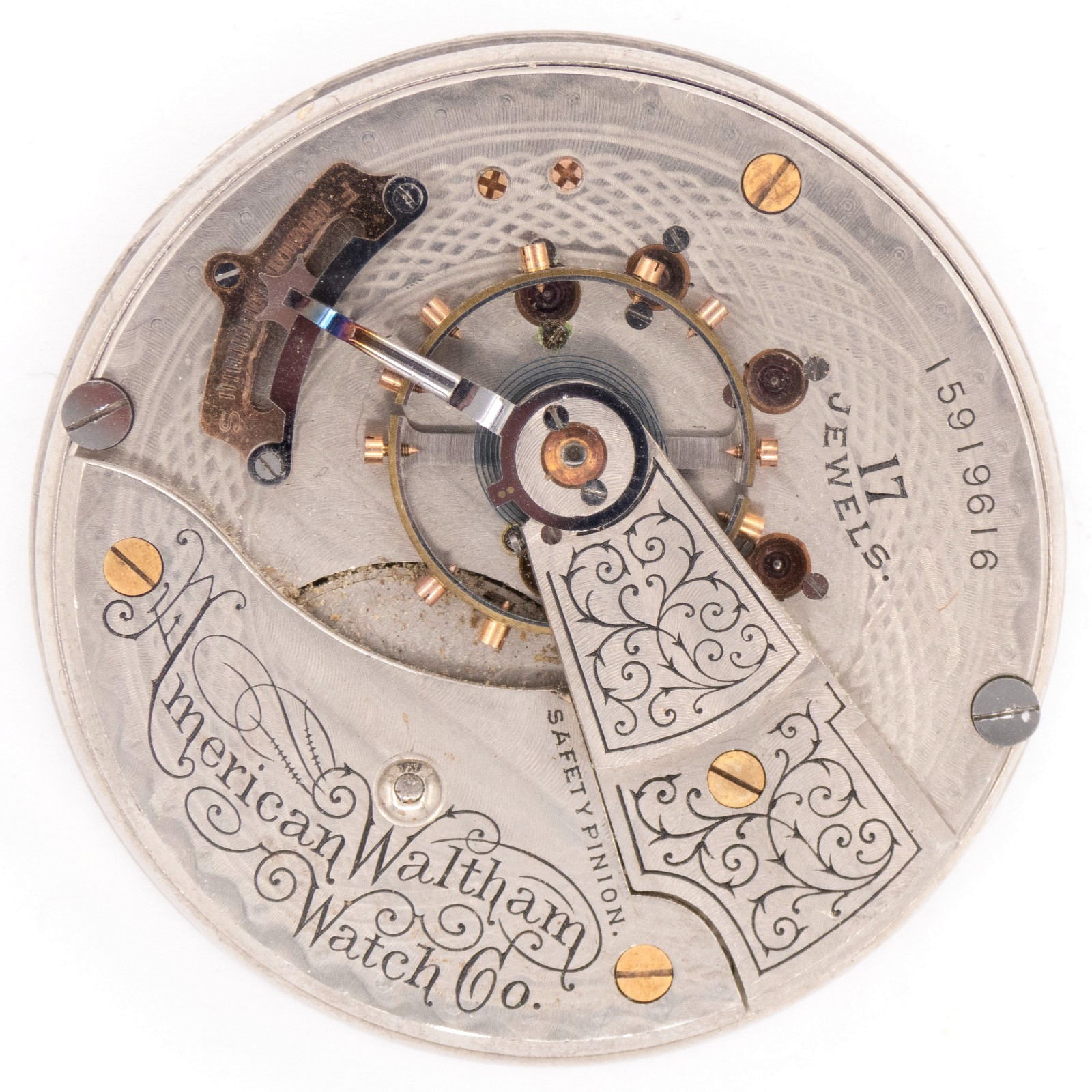 Waltham Grade No. 825 18-Size 17-Jewel Lever-Set Antique Pocket Watch Movement
