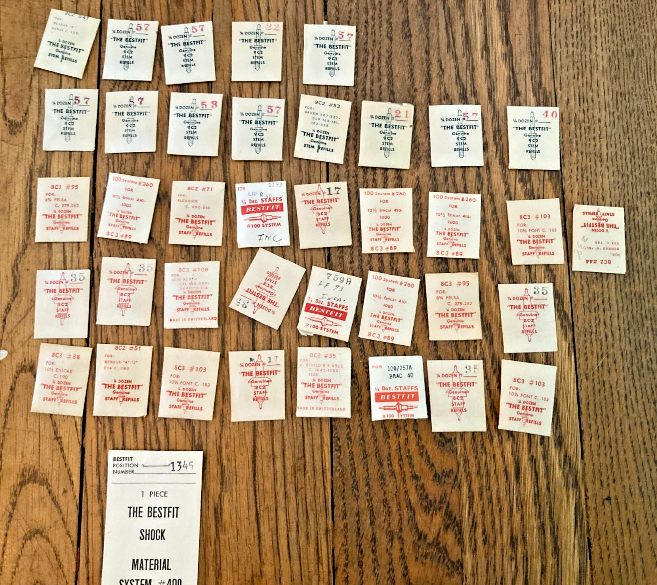 Vintage New NOS Large Lot Of 47 Original Best Fit Watch Parts Various Makes