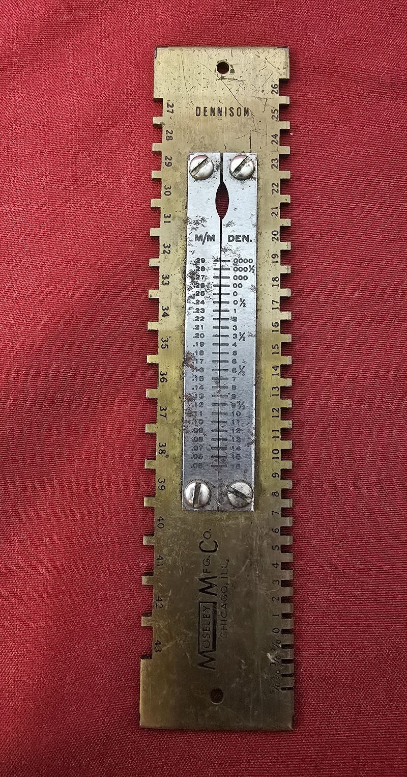 Clockmaker’s/Watchmaker’s Estate Antique Moseley/Dennison Mainspring Gauge