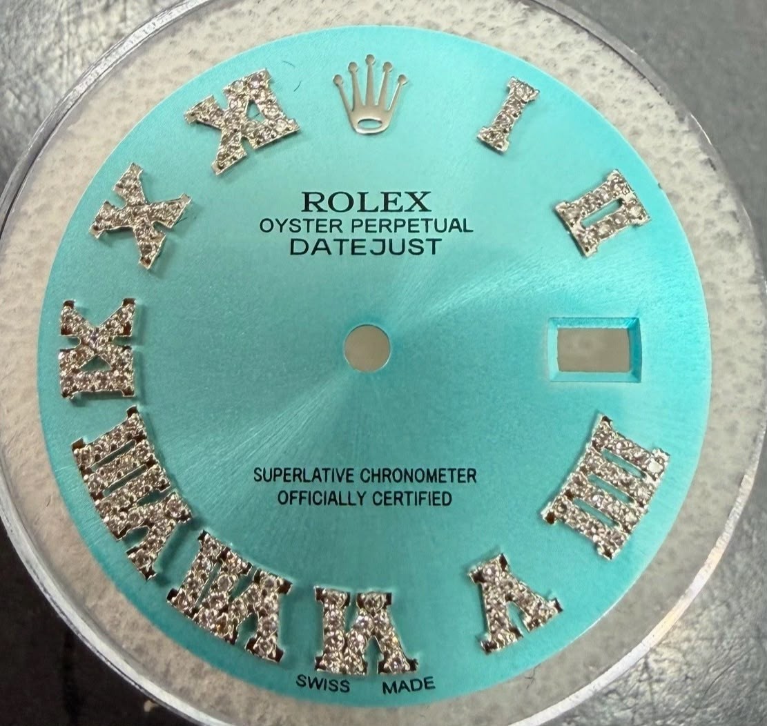 Rolex Datejust 36mm Custom Ice Blue Roman Diamond Dial 16014 16234 116234