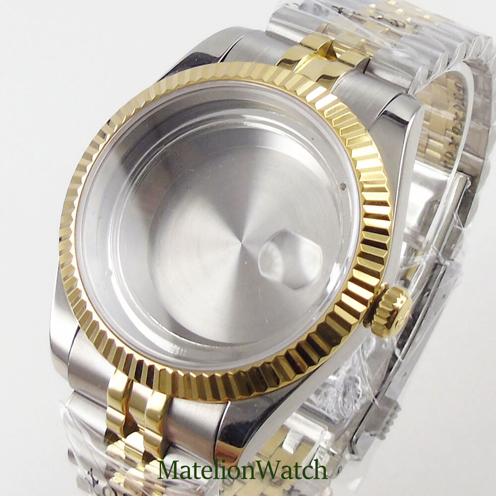 39.5mm Watch Case Spare Parts Gold Color Fit For Miyota 8215 82Series DG 2813