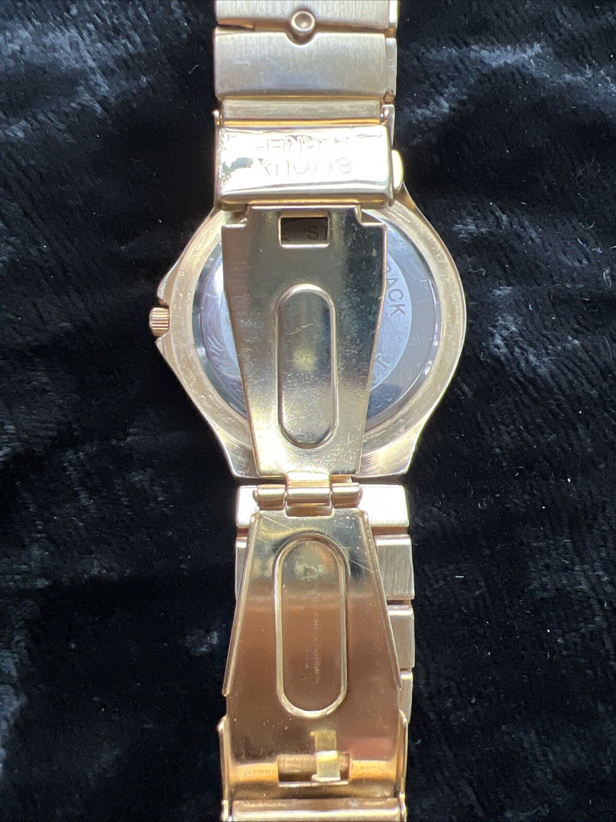 Vintage Bijoux Terner Mens Museum Watch Japan Movement Stainless Black face dial