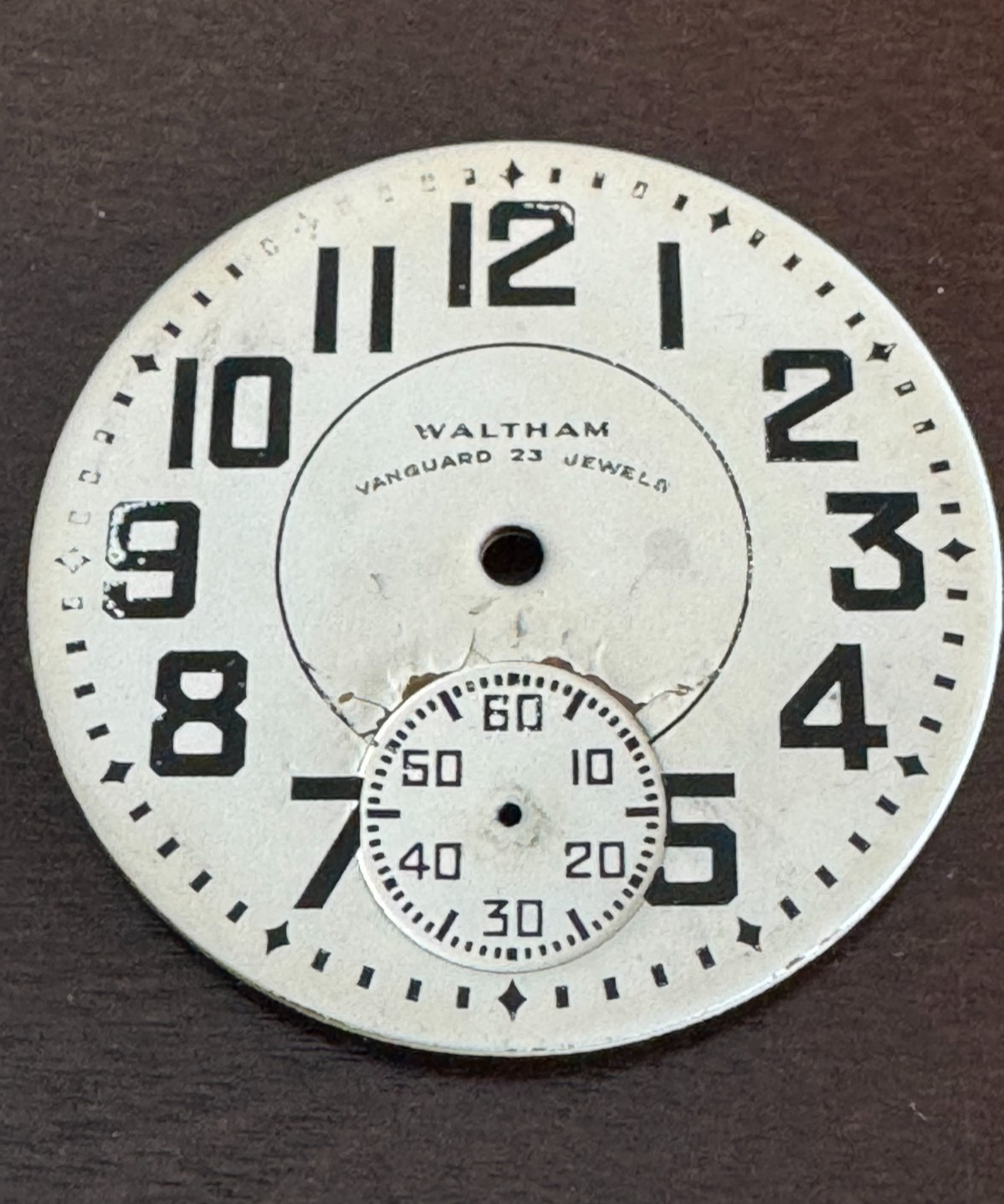 VINTAGE 16 SIZE WALTHAM 23 JEWEL VANGUARD POCKET WATCH METAL DIAL