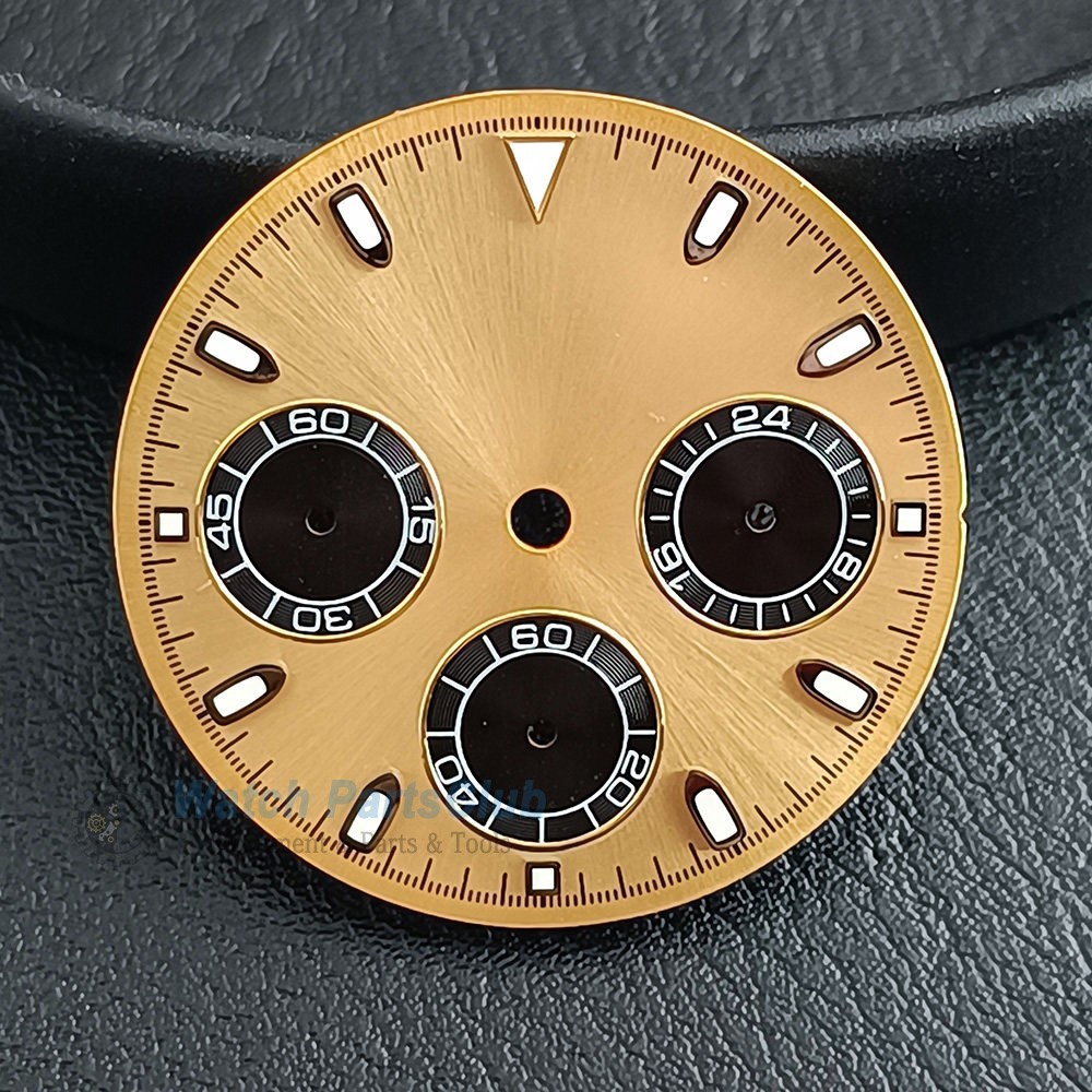 Green Luminous VK63 Dial 29.5mm Panda Dial For VK63 Movement-Watch Parts