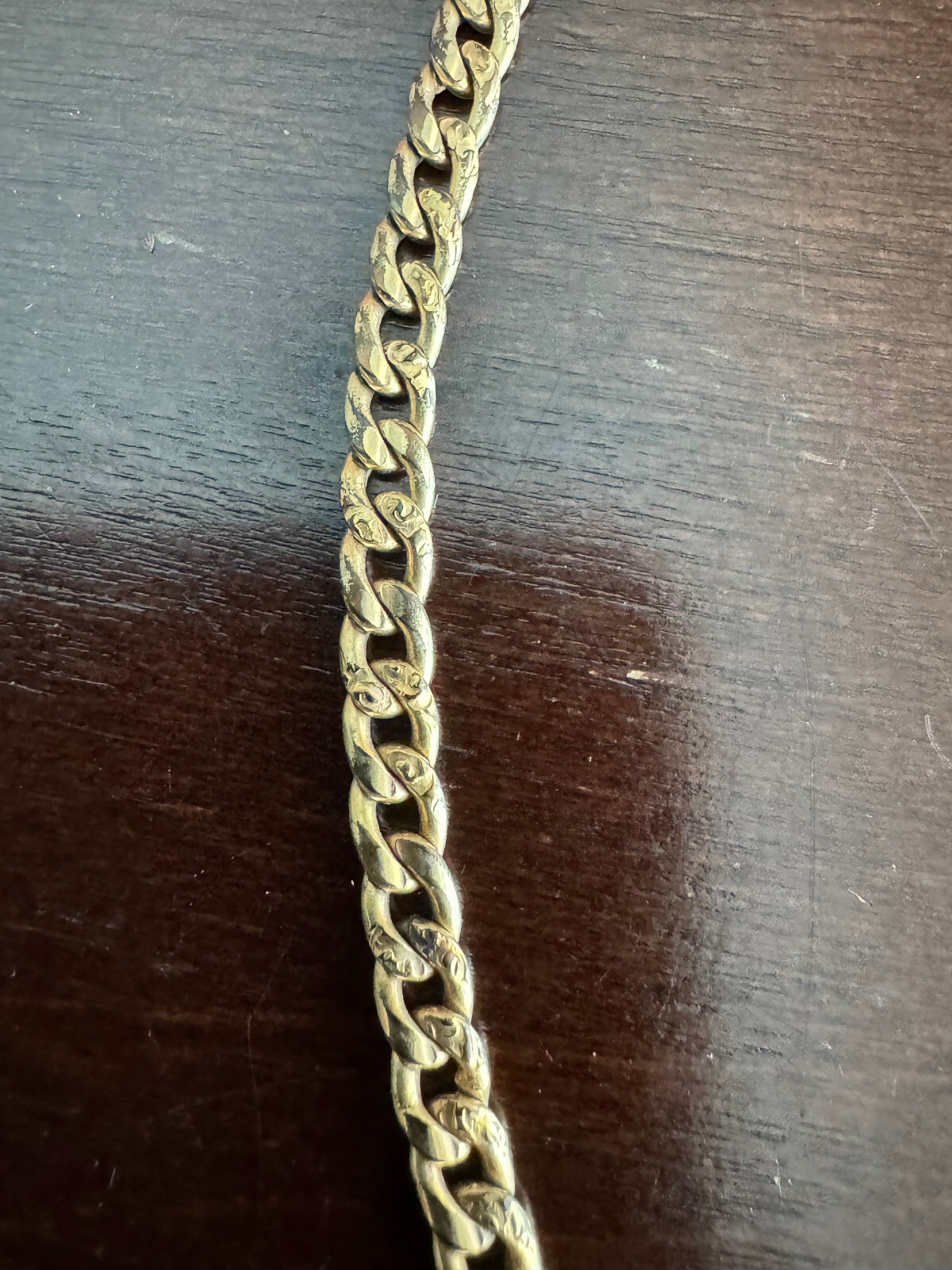 VINTAGE 12 INCH PREMIUM POCKET WATCH CHAIN T-BAR, HAS A LOT OF WEAR