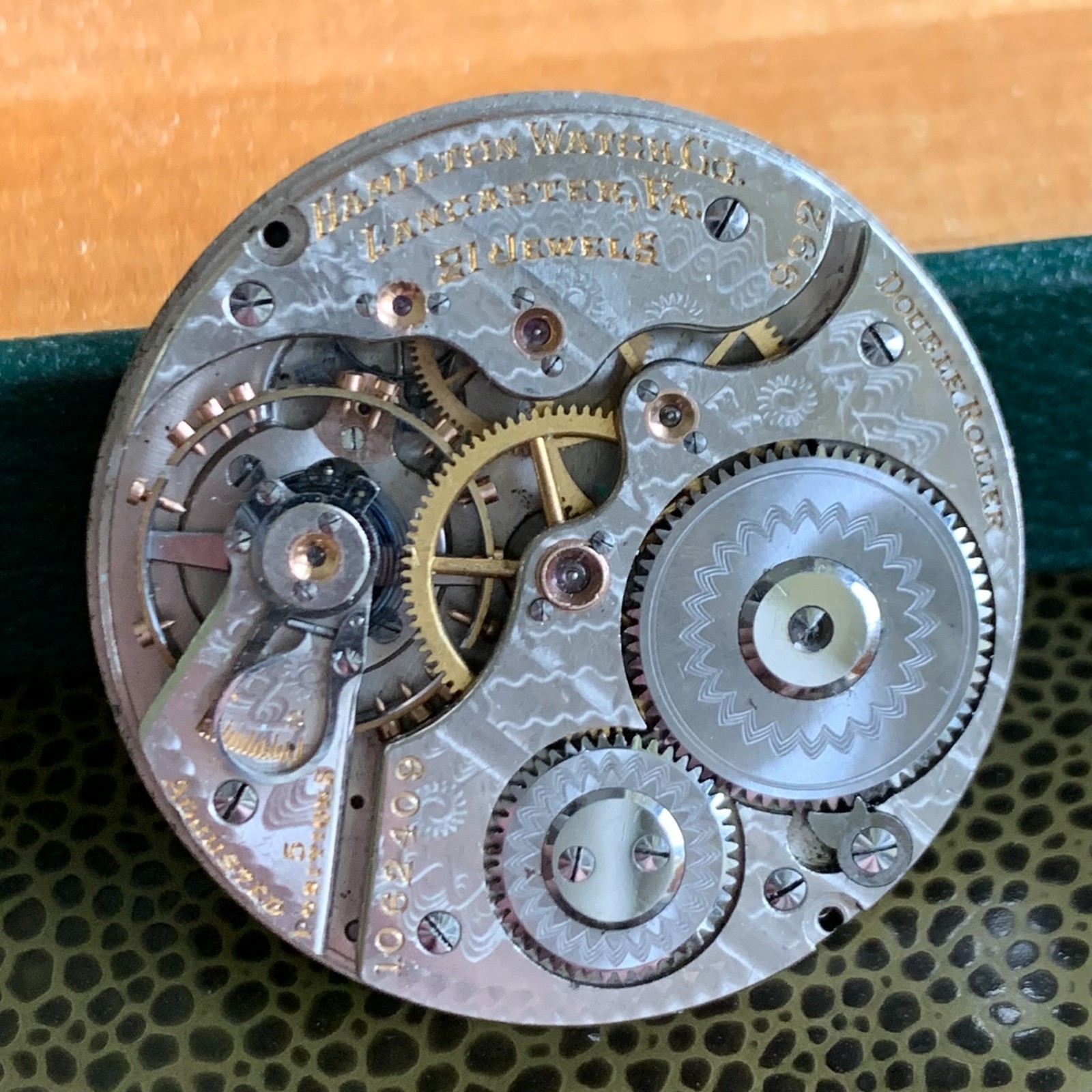 Hamilton 992 16S 21 Jewels Montgomery Dial Pocket Watch Movement for Repair