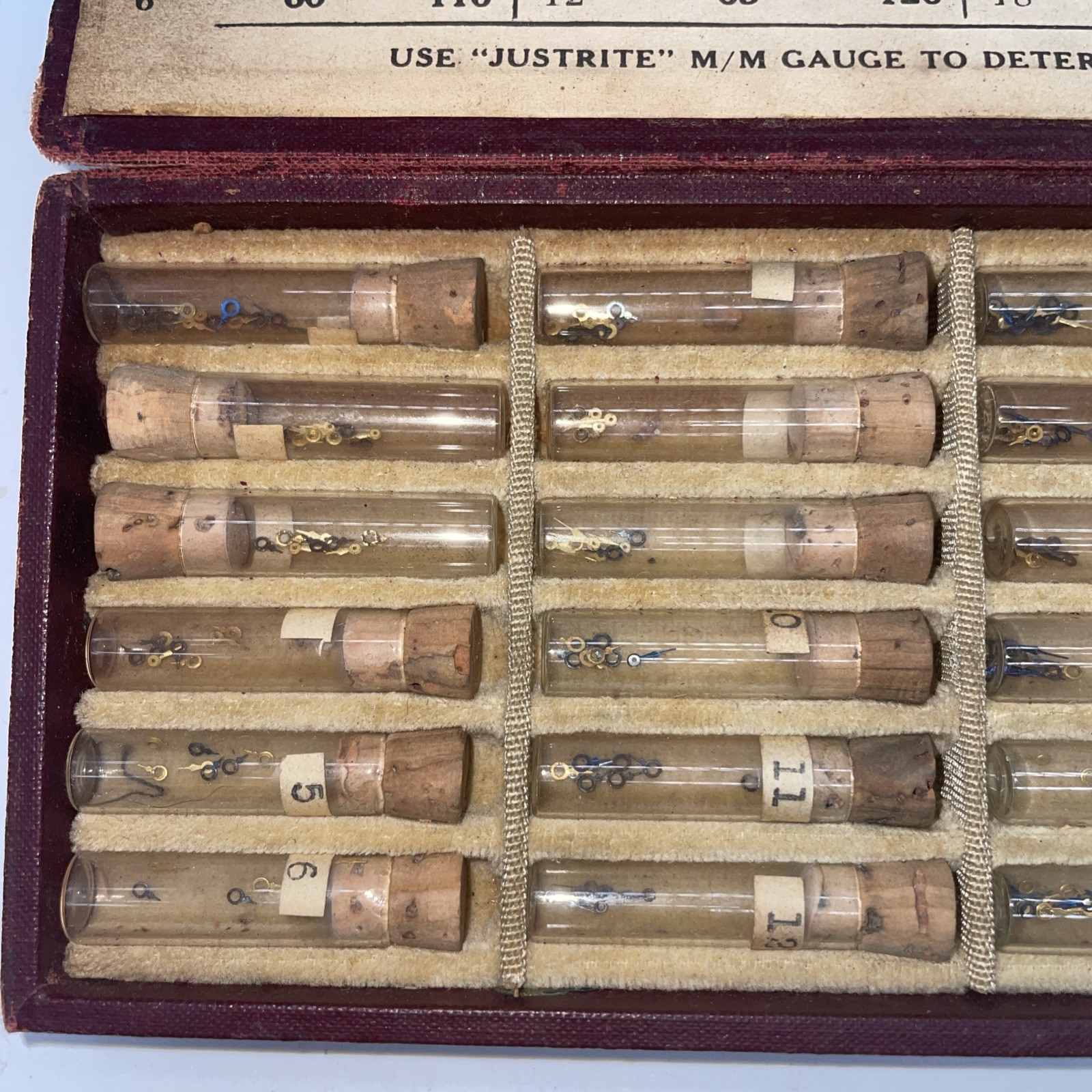 JUSTRITE Vintage Broachless Assortment #100 Metric Gauge Watch Hands