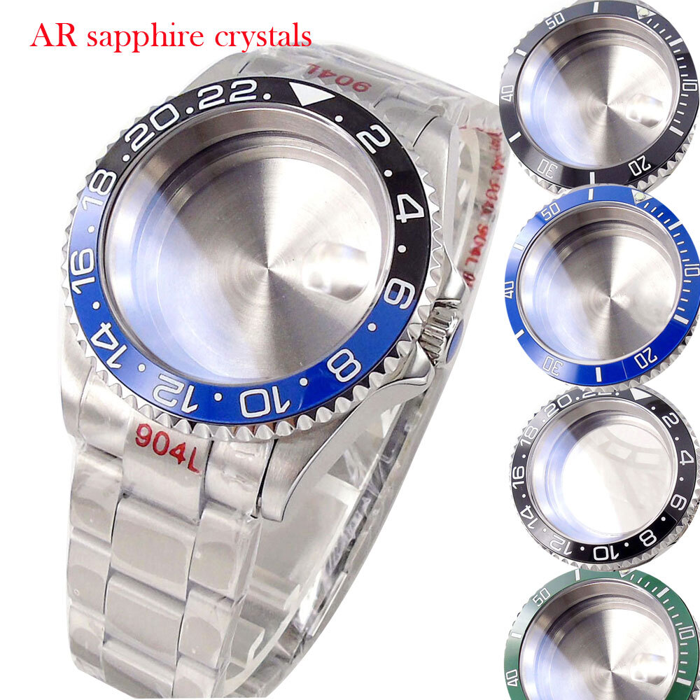 20ATM 40MM Watch Case Ceramic Bezel AR Sapphire Glass Fit NH34A NH35 NH36 2824