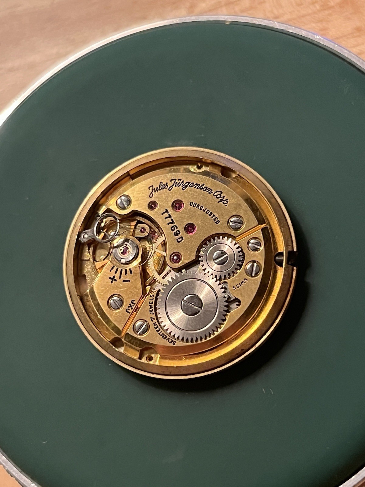 Jules Jurgensen Peseux 7050 Watch Movement 17j Great Dial