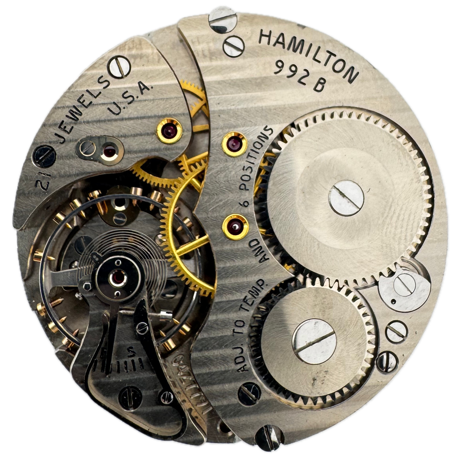 Vintage 16s 1956 Hamilton Railway Special Railroad Pocket Watch Movement 992B