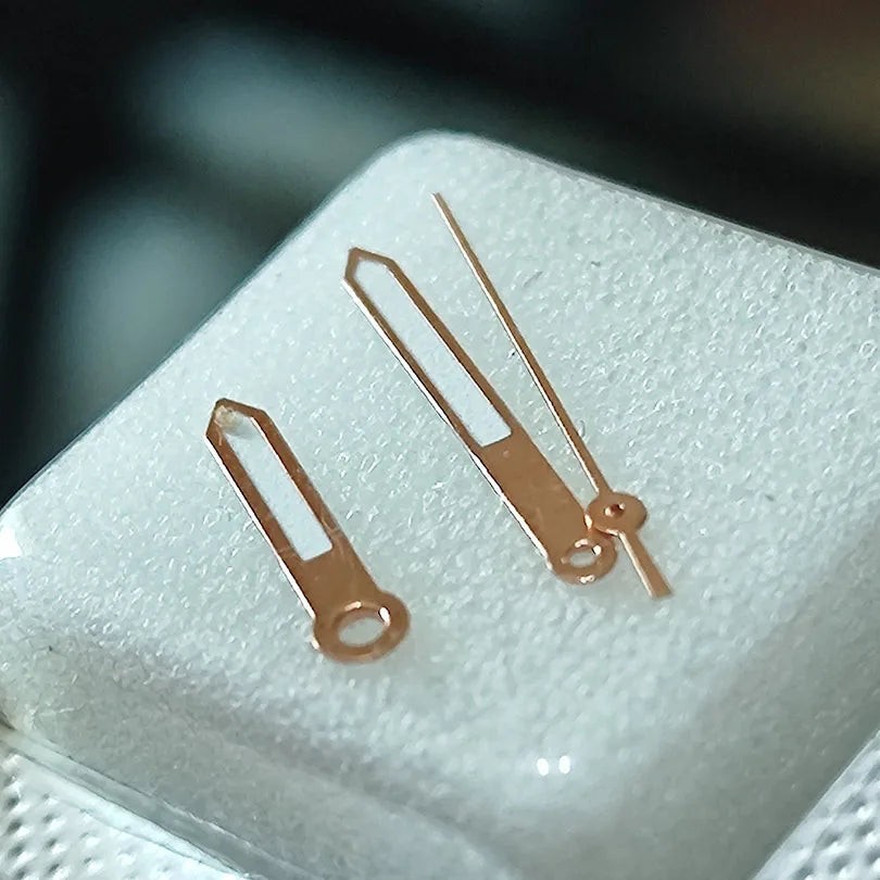 12.5mm Rose Golden Trim Green Lume Watch Hands Set for VX12 VX32 VX43 Movement