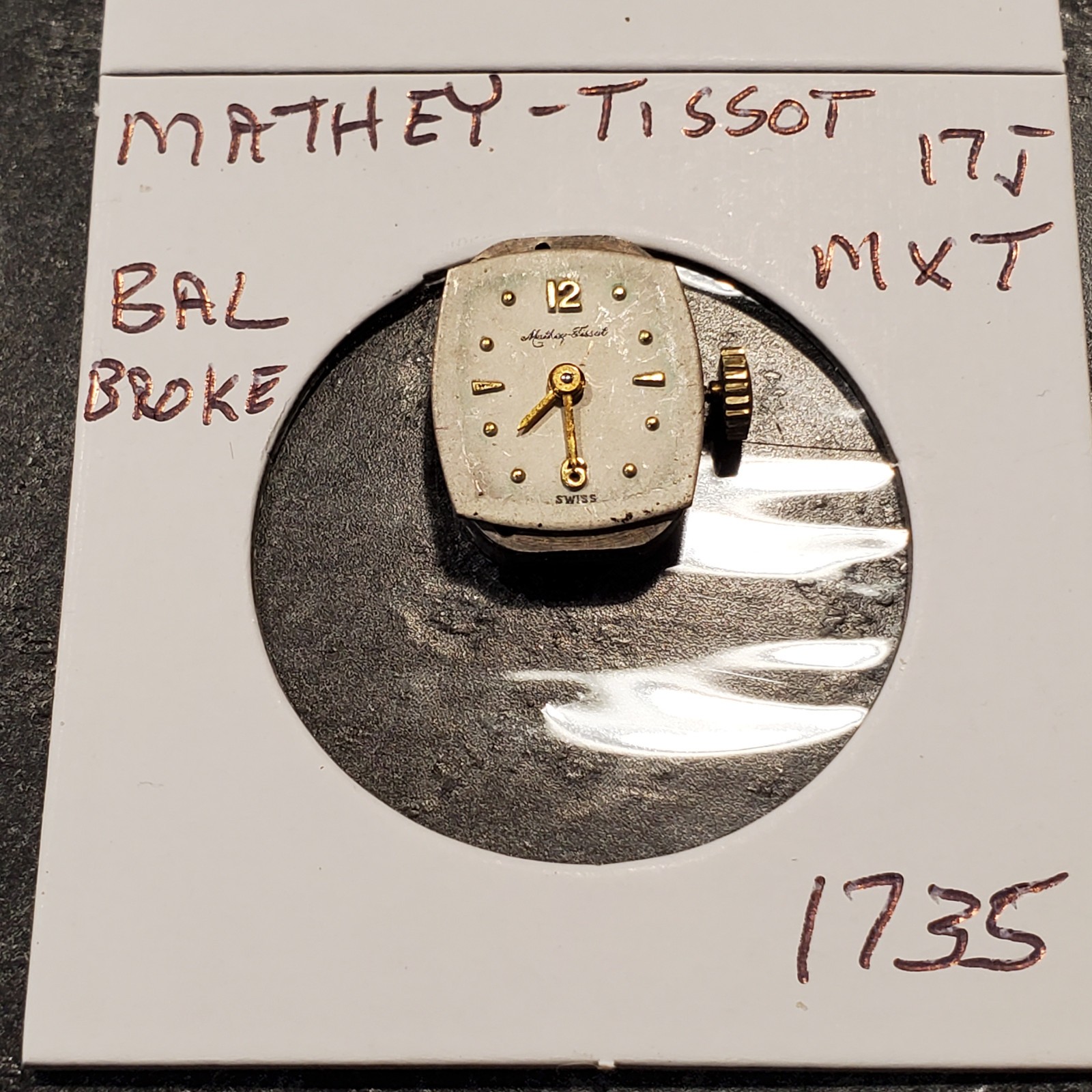 LADIES MATHEY TISSOT AUTOMATIC WRIST WATCH MOVEMENT 17J MXT #1735