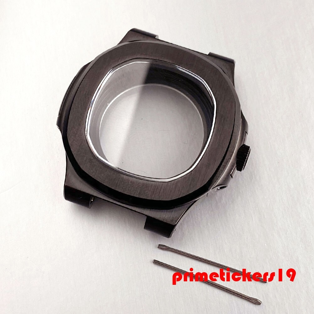 Fit NH35 Black PVD Square Watch Case+Band+Dial Set Sapphire Wristwatch Mod Parts
