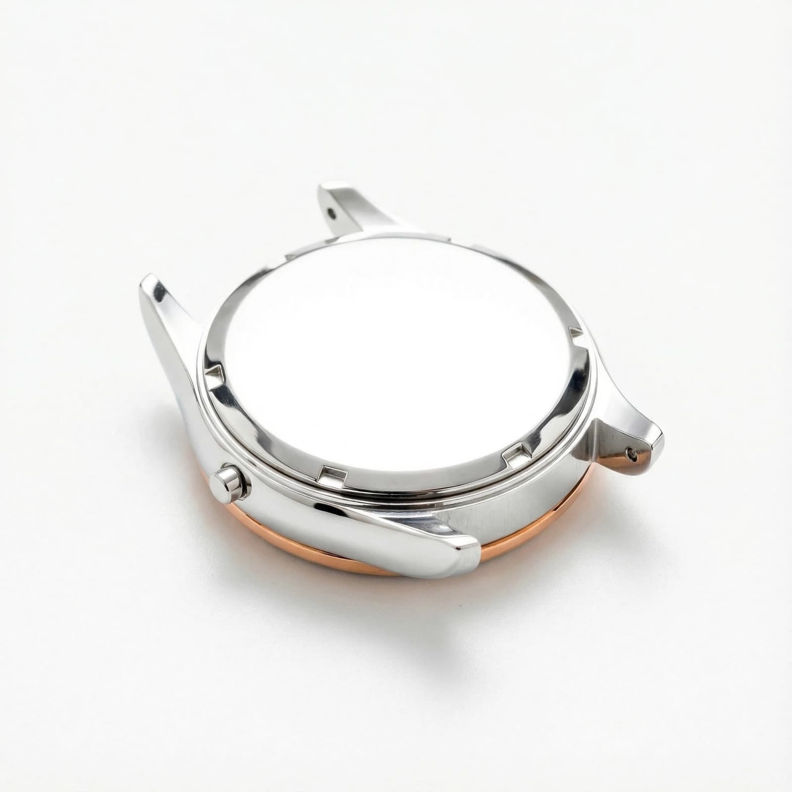 28mm Glass Silver & Rose Gold Watch Case Back Cover Waterproof for 585 Movement