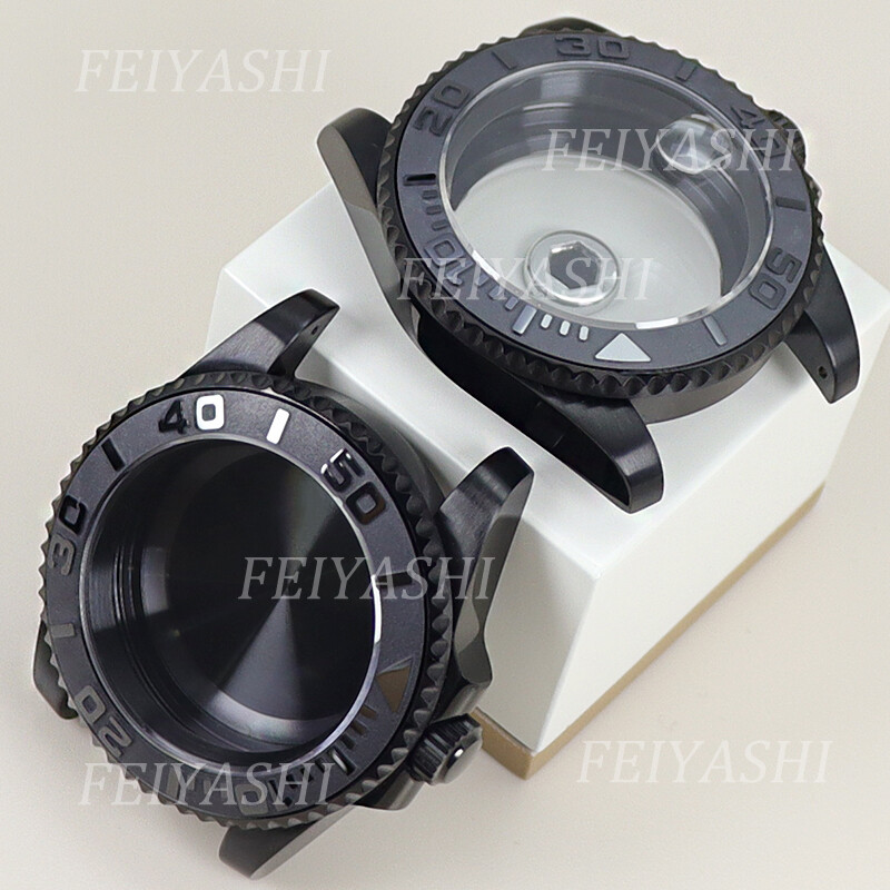 Black SUB watch case part Cyclops Sapphire Glass For Seiko nh35 nh36 Movement