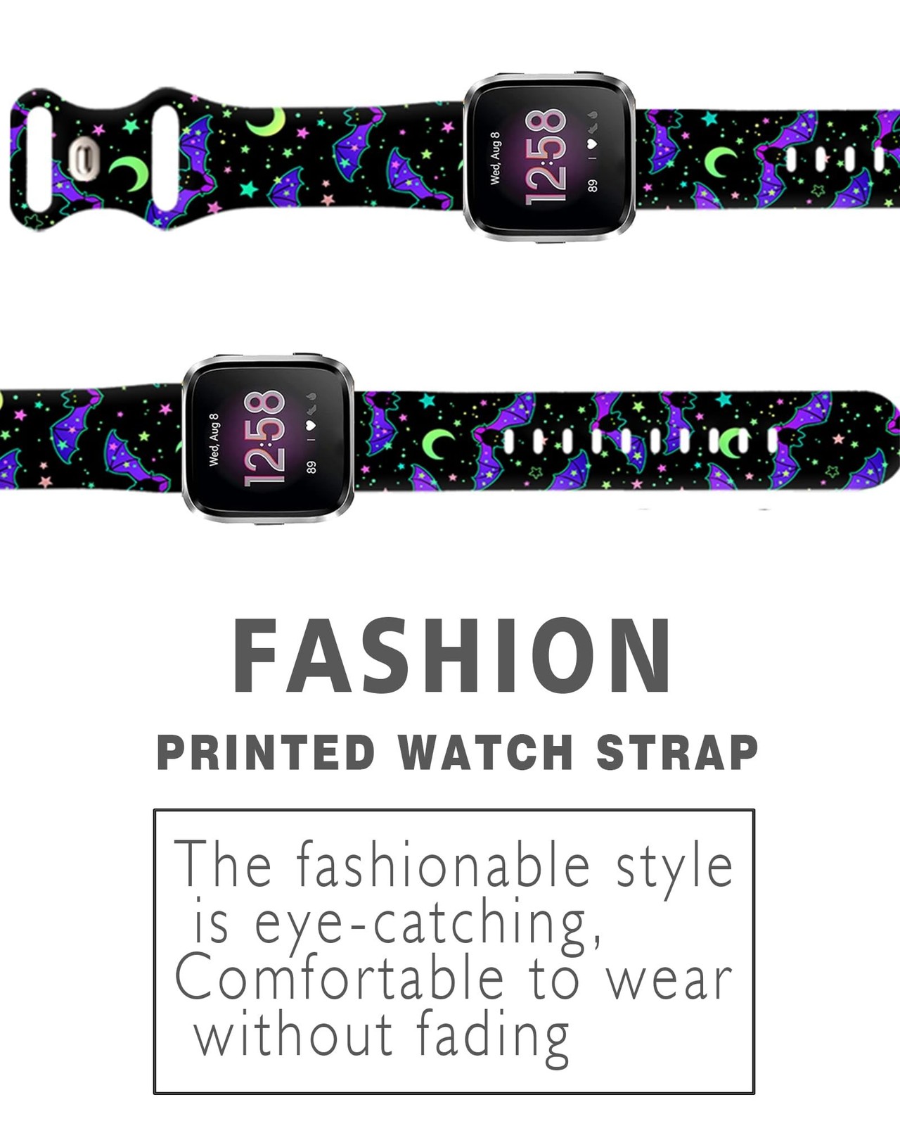 Watch Bands Compatible for Versa 2/Versa, Soft Silicone Cute Fadeless Sport S…