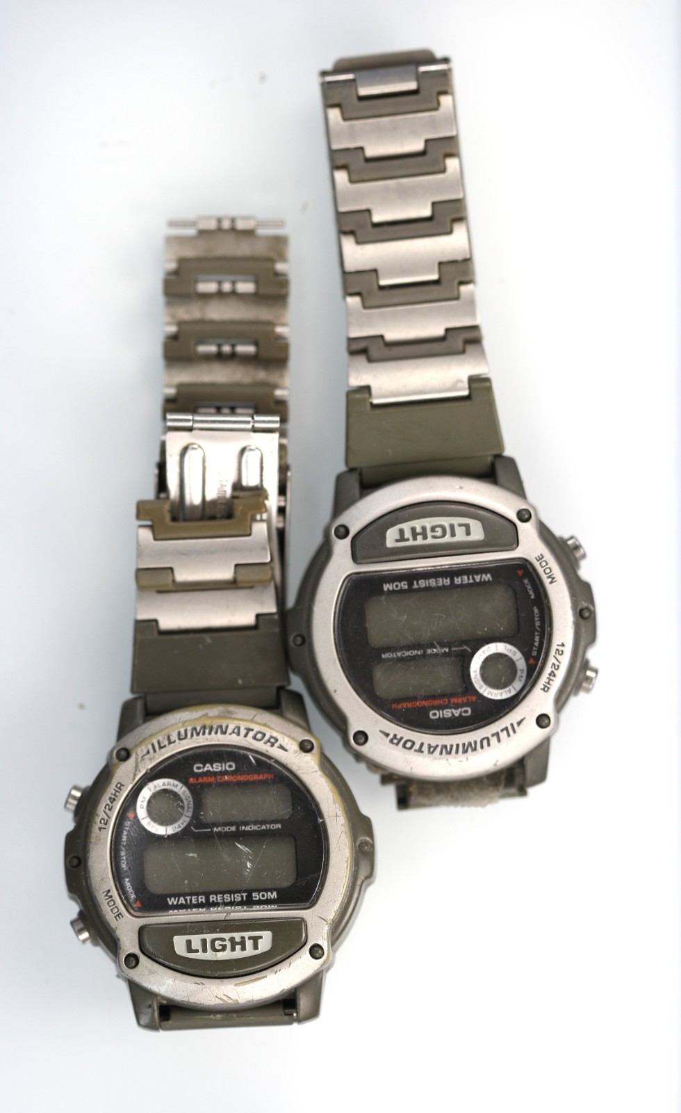 Casio Watch Men W-89H Plastic Stainless Steel 50m Battery Quartz NON-WORKING