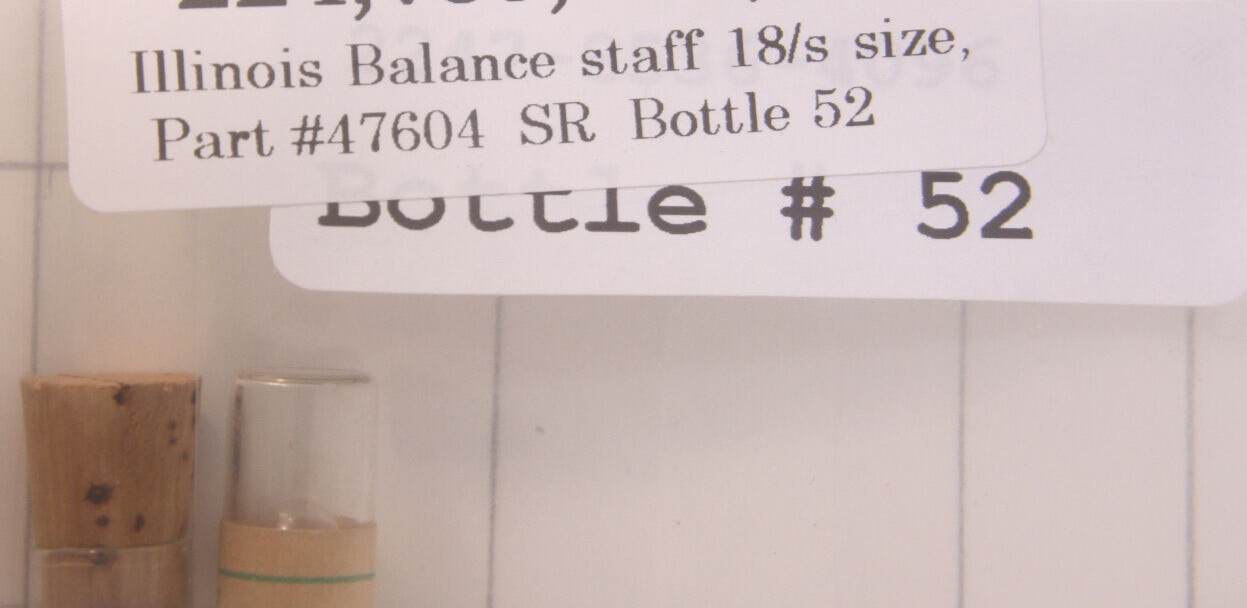 Illinois Balance staff Bottle # 52 18/s DR PT# 47604 one (1)